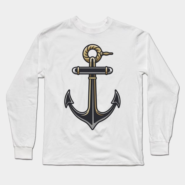 Golden Anchor  Design Long Sleeve T-Shirt by Mary_Momerwids